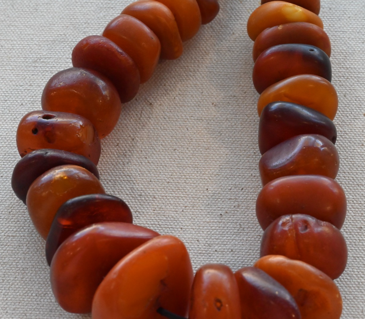 Large Antique Middle Eastern Baltic Butterscotch Amber Beaded Necklace 118 Gram11