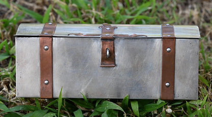Superb Arts & Craft Trinket Treasure Box in Sterling Silver with Copper Trims2