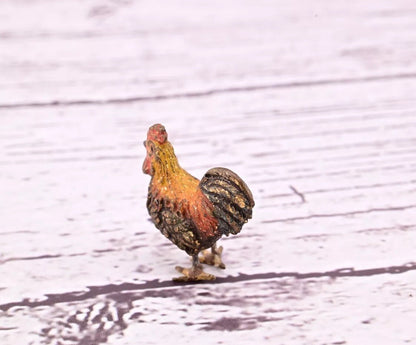 Signed Antique Austrian Vienna Cold Painted Bronze of Little Rooster8