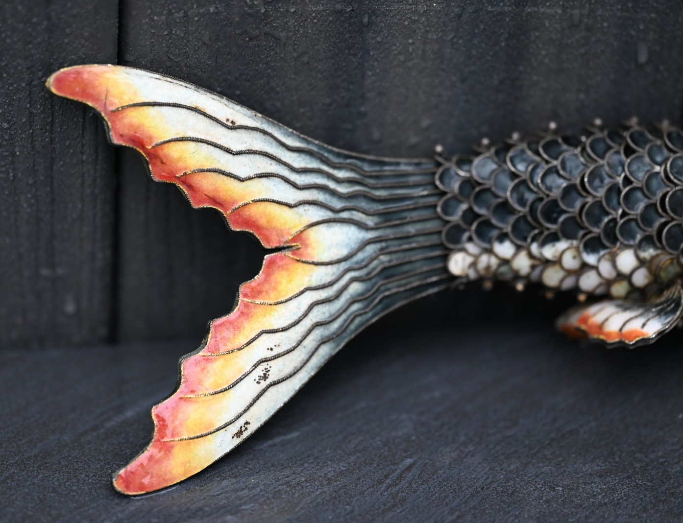 Amazing Life - Size Chinese Enameled Export Silver Articulated Koi Fish6