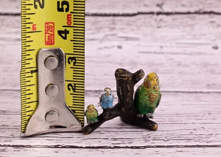 Gorgeous Antique Austrian Vienna Cold Painted Bronze Figure of Parakeet Family ￼13