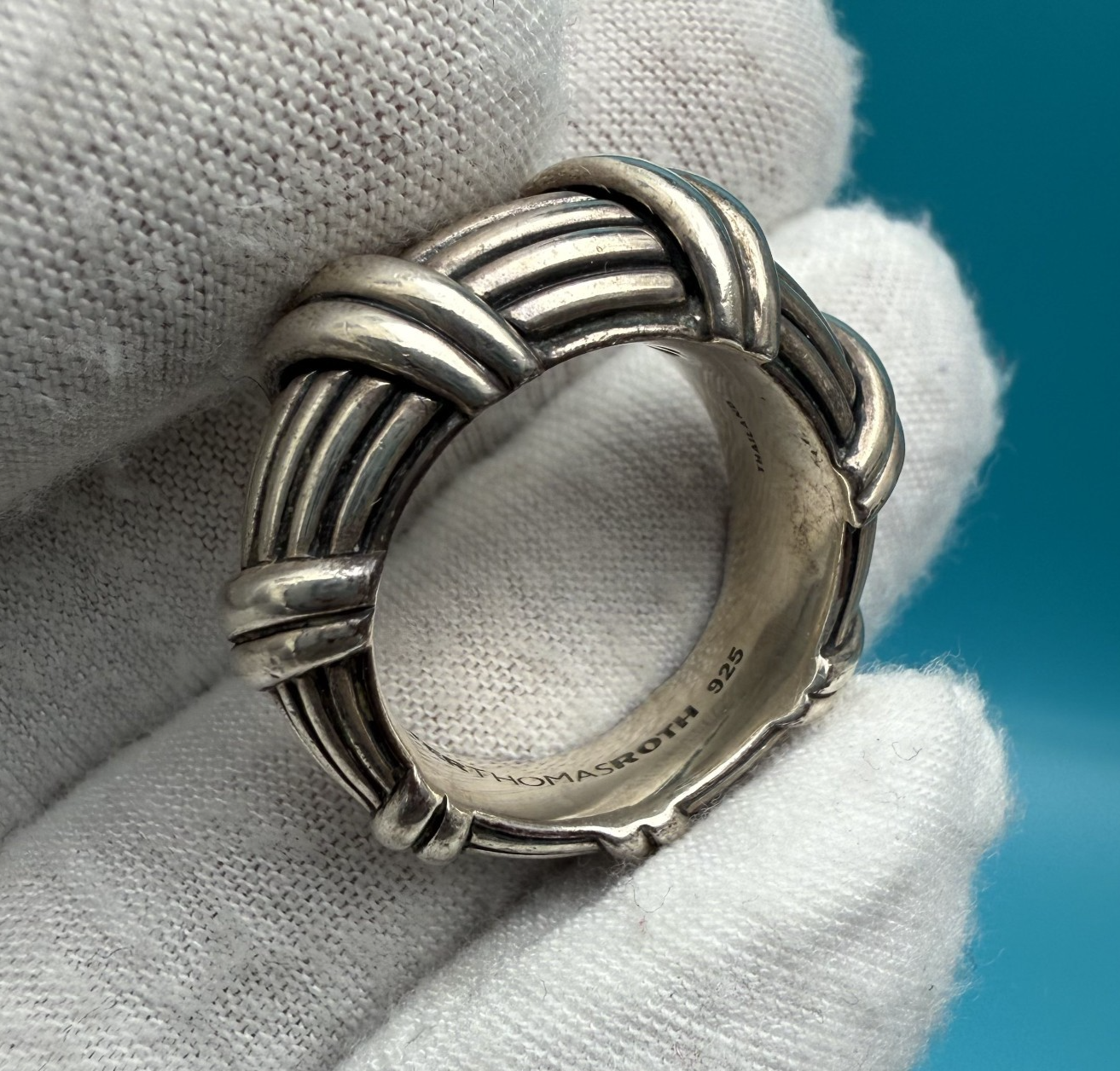 Awesome Vintage Peter Thomas Roth 925 Sterling Silver Twisted Band Ring3