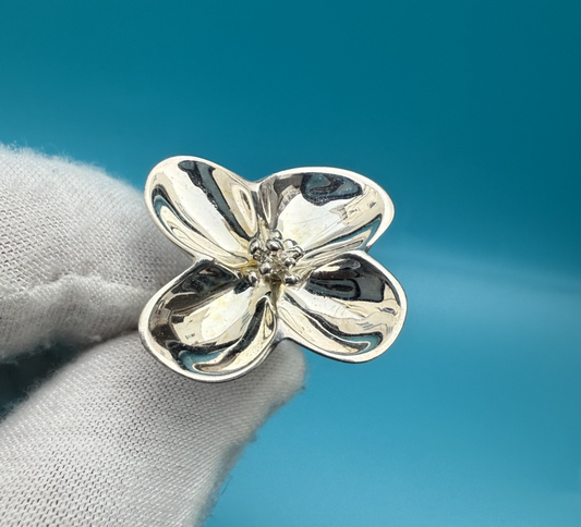 Vintage Floral Sterling Silver Ring by Robert Lee Morris0