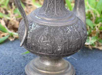 Stunning Antique 1900s Middle Eastern Silver Coffee / Teapot Signed*6