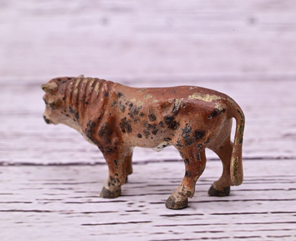 Tiny Antique Austrian Vienna Cold Painted Bronze Figure of a Brown Bull2