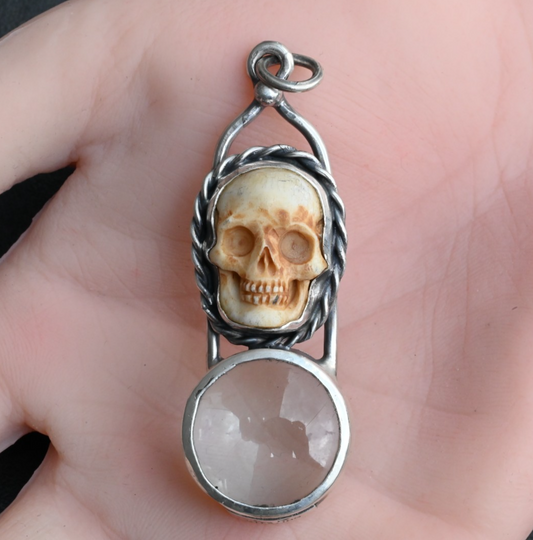Vintage Signed Sterling Silver Southwest Jewelers Loupe with Human Skull Motif0