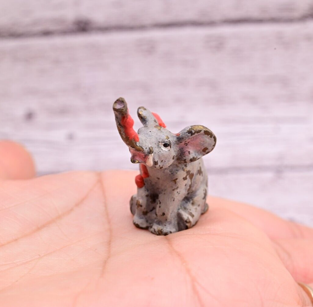Original Miniature Antique Austrian Vienna Cold Painted Bronze of Elephant6