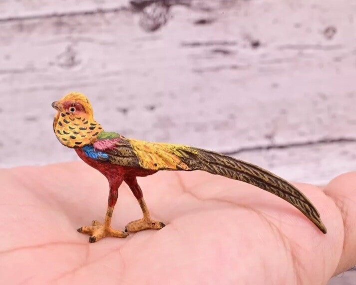 Attractive Antique Austrian Vienna Cold Painted Bronze Figure Golden Pheasant3