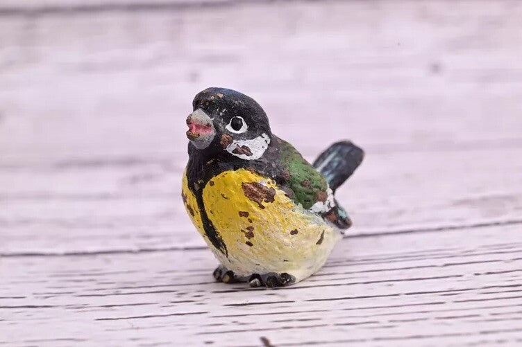 Early Antique Vienna Cold Painted Bronze Figure of Cute Small Great Tit Bird2
