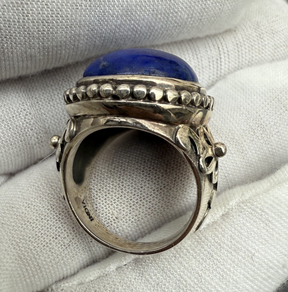Elegant Lapis Lazuli Ring with Sterling Silver Setting5