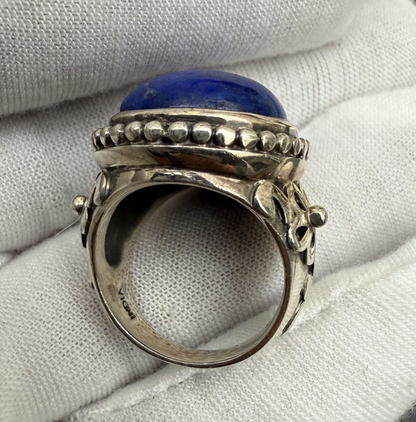 Elegant Lapis Lazuli Ring with Sterling Silver Setting5