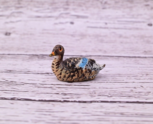 Cute Antique Austrian Vienna Cold Painted Bronze Figure of Sitting Mallard Duck0