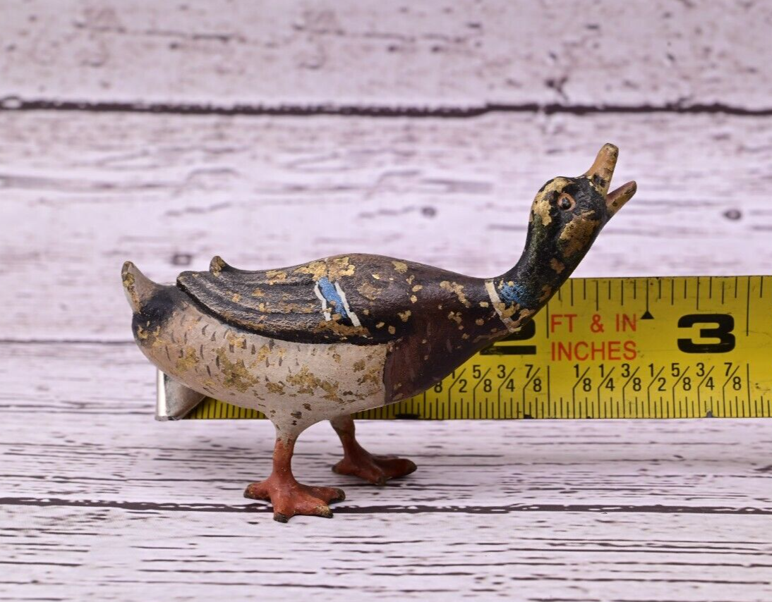 Antique Austrian Vienna Cold Painted Bronze Figure of Mallard Duck Figure7