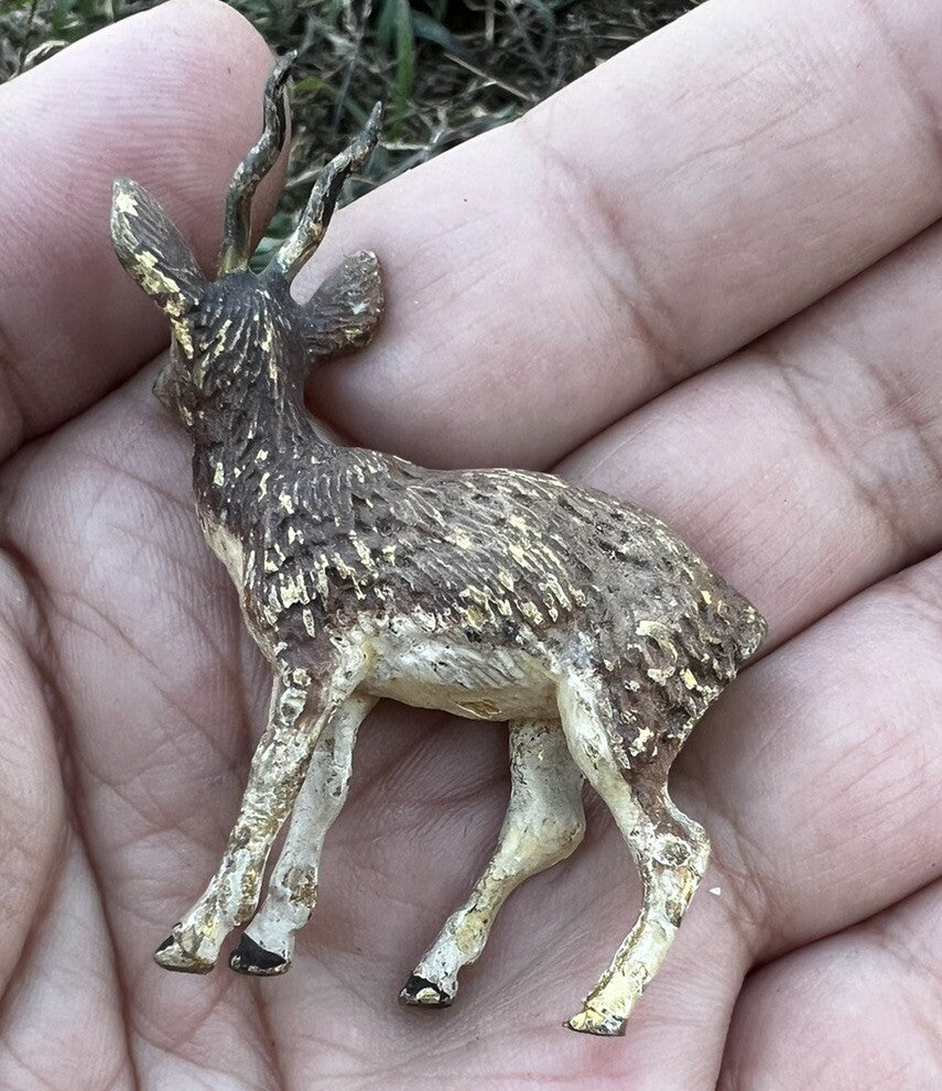 Antique Austrian Vienna Cold Painted Bronze Figure of Antelope / Stag2