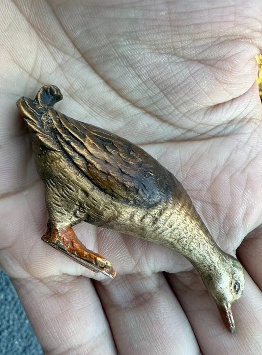 Awesome Antique Austrian Vienna Cold Painted Bronze Figure of Duck1