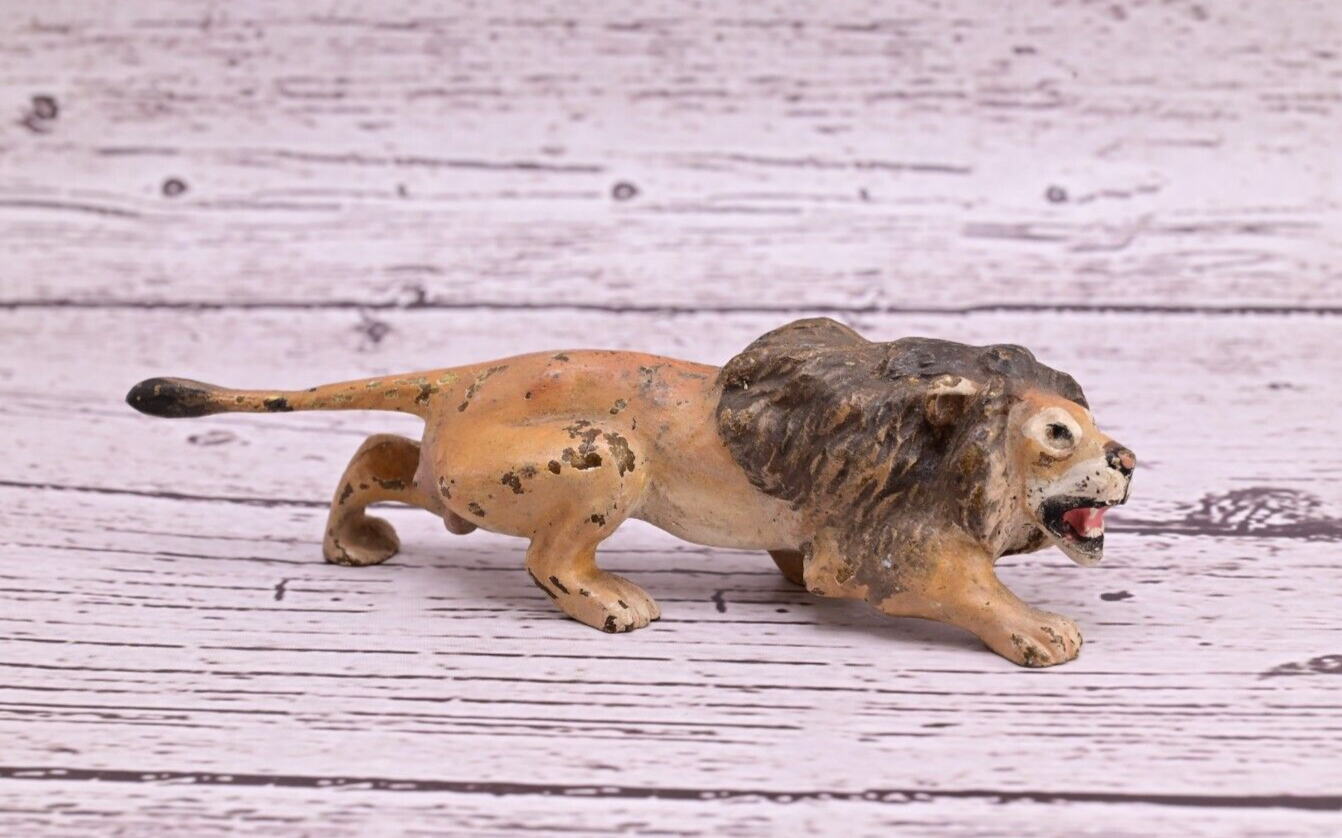 Stunning Antique Austrian Vienna Cold Painted Bronze of Lion Ready to Attack8
