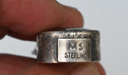 Handmade Sterling Silver Southwest Jewelers Loupe W/ Black Onyx & Web Design2