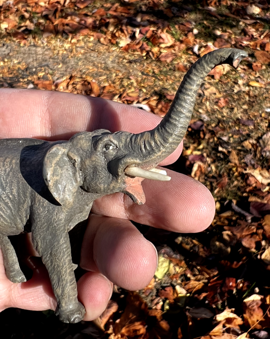 Large Antique Austrian Vienna Cold Painted Bronze Figure of Elephant8
