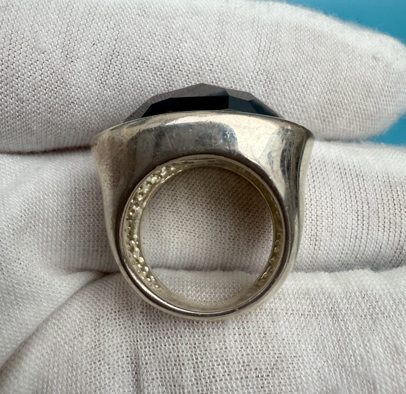 Vintage Robert Lee Morris Studio Sterling Silver Ring w/ Faceted Black Onyx 2