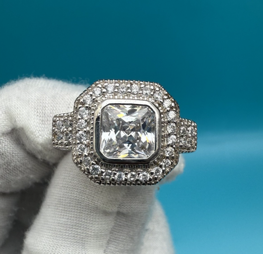 Amazing Designer Signed Art Deco CZ 925 Sterling Silver Ring0