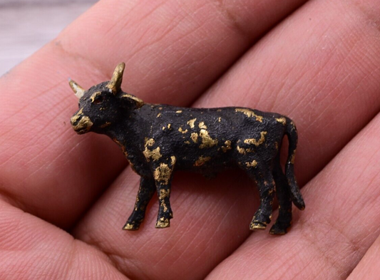 Small Early Antique Cold Painted Austrian Vienna Bronze Black Bull0