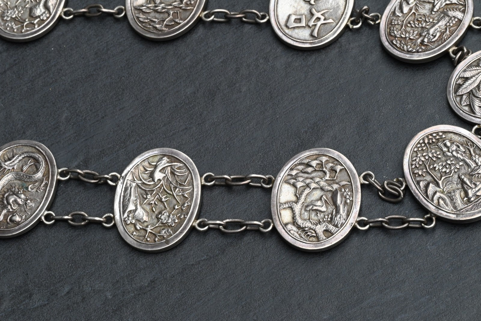 High Quality Antique 1900s Japanese Sterling Silver Grade Storyteller Belt3