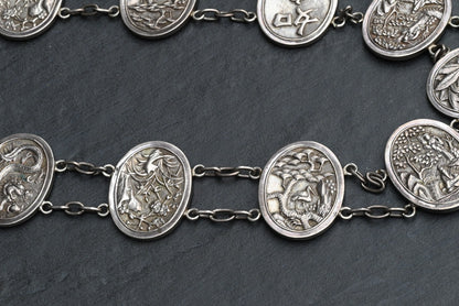 High Quality Antique 1900s Japanese Sterling Silver Grade Storyteller Belt3
