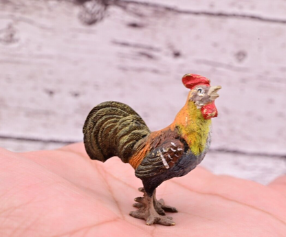Gorgeous Antique Austrian Vienna Cold Painted Bronze Figure of Rooster3