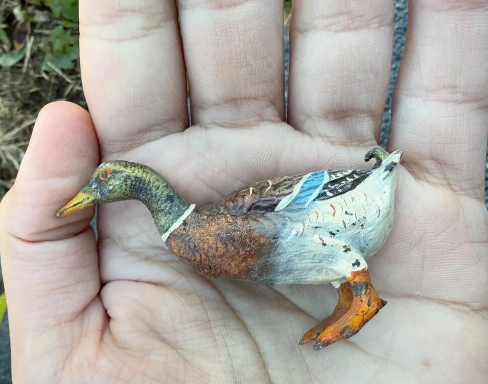Wonderful Antique Austrian Vienna Cold Painted Bronze Figure of Mallard Duck4