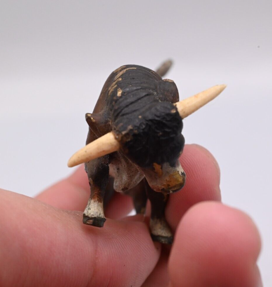 Life-like Antique Austrian Vienna Cold Painted Bronze Figure of Fighting Bull14