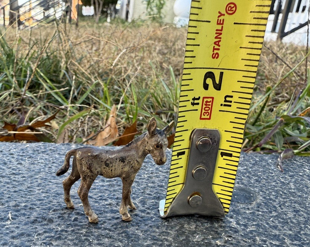Cute Antique Austrian Vienna Cold Painted Bronze Figure of Young Donkey Foal8