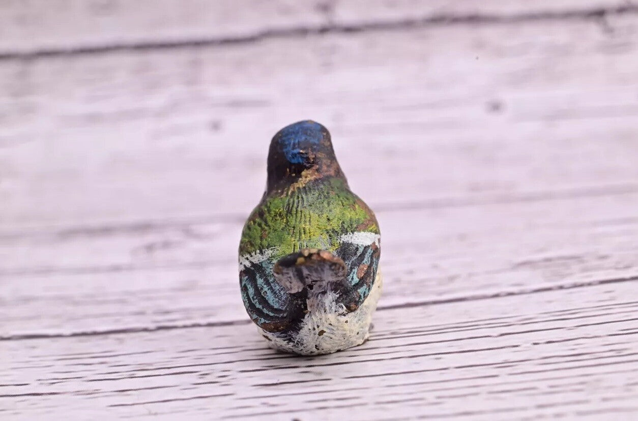Early Antique Vienna Cold Painted Bronze Figure of Cute Small Great Tit Bird3