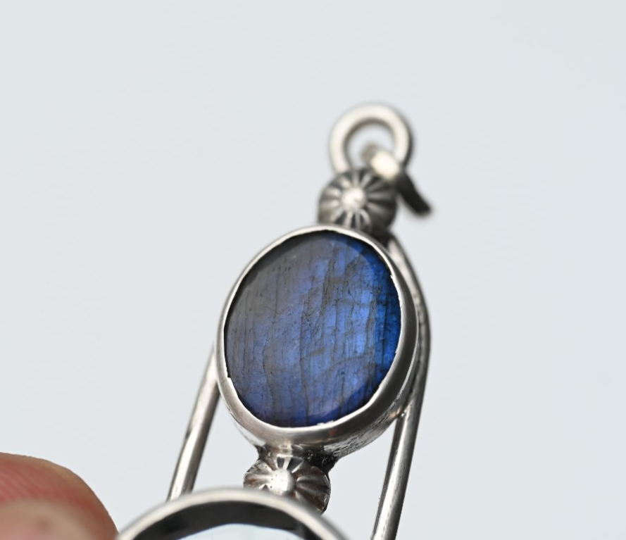 Sterling Silver Southwestern Jewelers Loupe with Blue Labradorite2