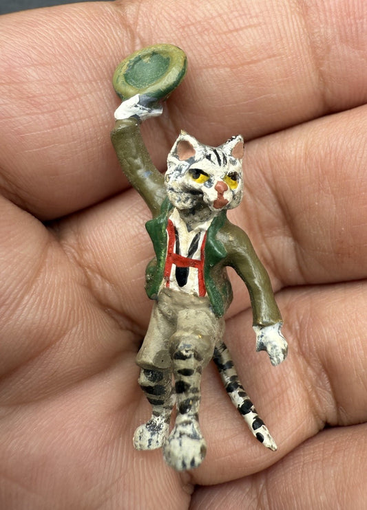 Wonderful Austrian Vienna Cold Painted Bronze Figure of a Cat Gentleman0