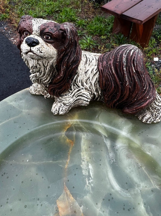 Wonderful Antique Cold Painted Austrian Vienna Bronze Ashtray With Pekingese Dog1