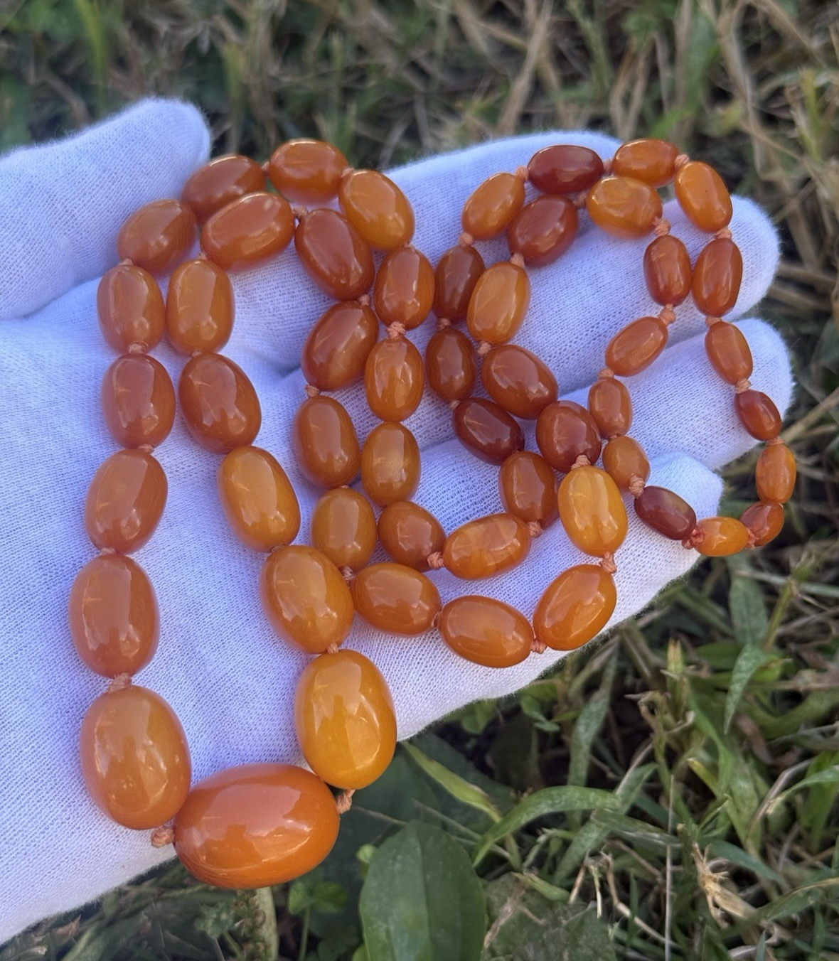 Wonderful Antique / Vintage Natural Butterscotch Amber Necklace0