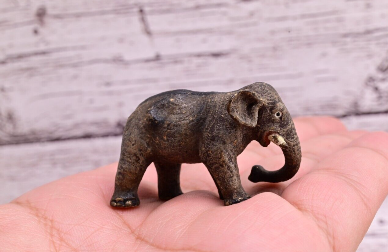 Amazing Antique Austrian Vienna Cold Painted Bronze Figure of Young Elephant8