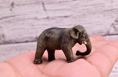 Amazing Antique Austrian Vienna Cold Painted Bronze Figure of Young Elephant8