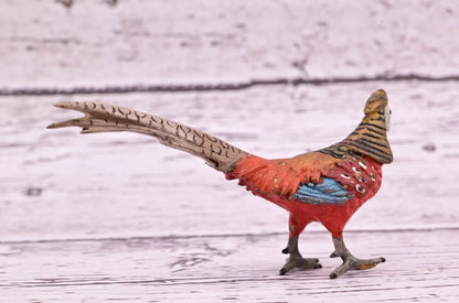 Amazing Antique Austrian Vienna Cold Painted Bronze Figure of Golden Pheasant10