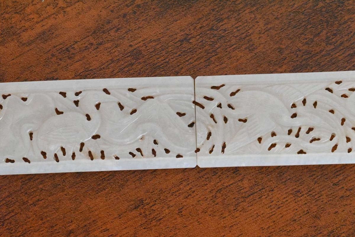 Amazing Antique Carved Chinese White Jade Page Turner or Hair Ornament Bianfang3