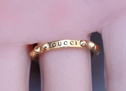 Gucci Le Marché des Merveilles Feline Head Ring in 18k Yellow Gold Diamond Eyes4