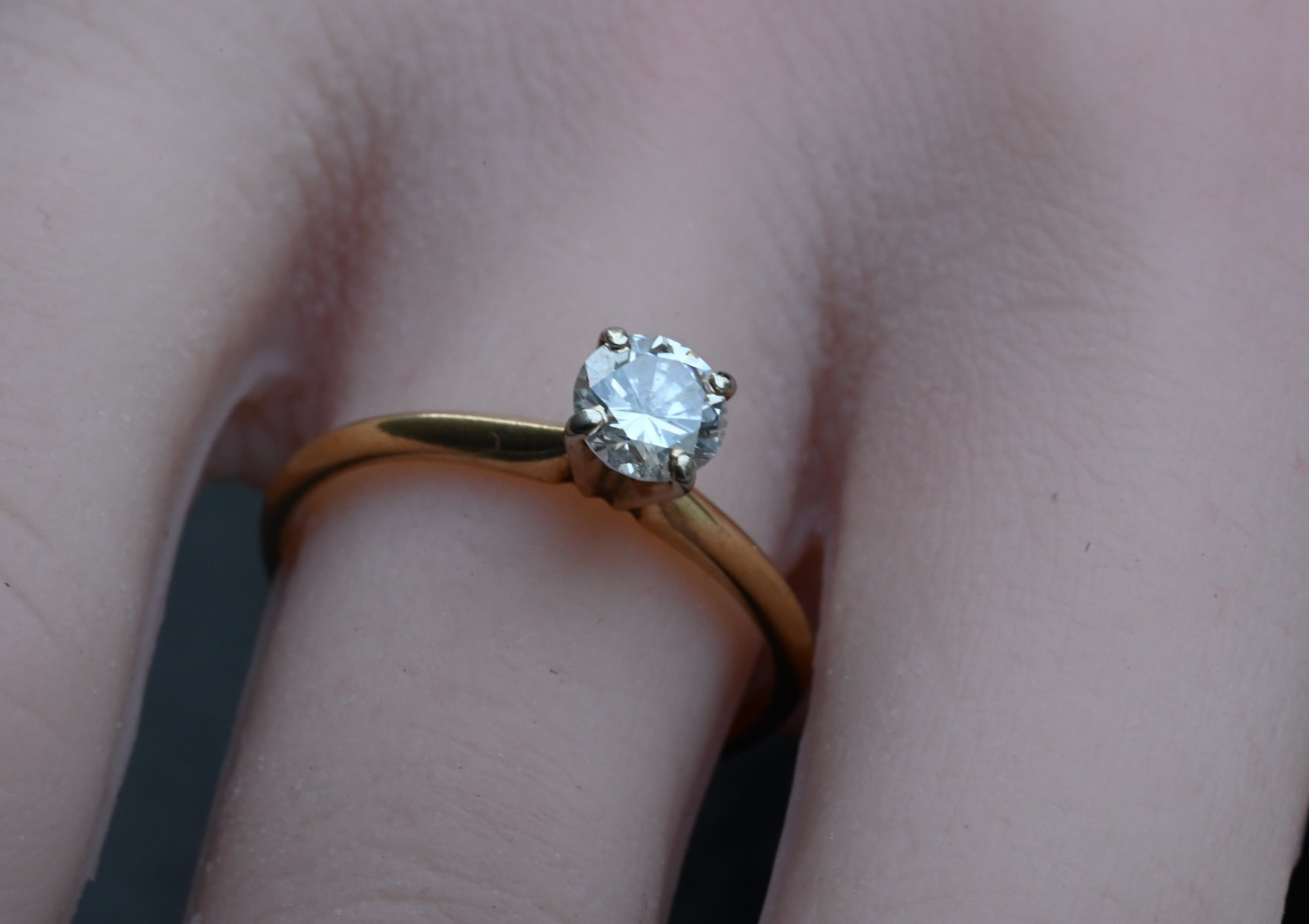 Lovely Simple yet Elegant .50 ct Natural Diamond Solitaire Ring in 14k YG2