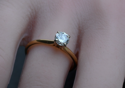 Lovely Simple yet Elegant .50 ct Natural Diamond Solitaire Ring in 14k YG2