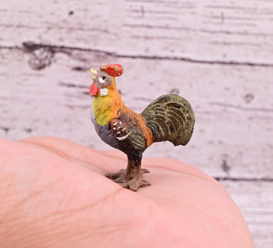 Gorgeous Antique Austrian Vienna Cold Painted Bronze Figure of Rooster0