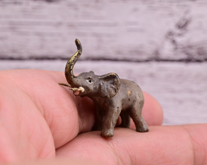 Awesome Antique Austrian Vienna Cold Painted Bronze Figure of Tiny Elephant10