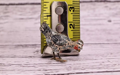 1900s Antique Austrian Vienna Cold Painted Bronze Figure of Chicken Searching12