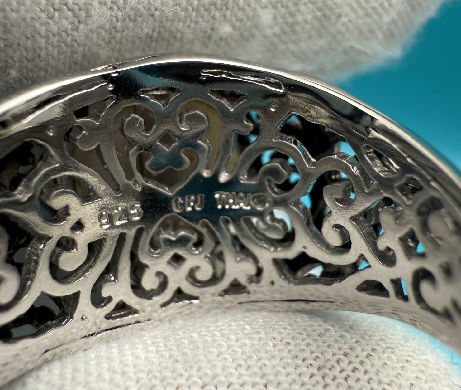 Gorgeous Sterling Silver Ring with Large Cultured Pearl & Intricate Openwork10