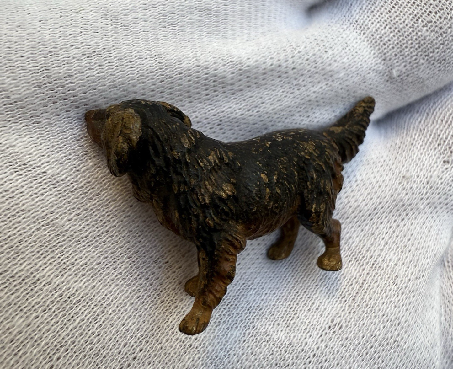 Cute Small Austrian Vienna Cold Painted Bronze Figure of Labrador Dog4