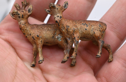 Lovely Antique Austrian Vienna Cold Painted Bronze Figure of Male / Female Deer7