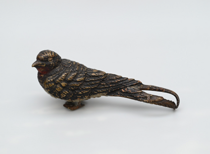 Antique 1900s Austrian Vienna Cold Painted Bronze Figure of Barn Swallow Bird0